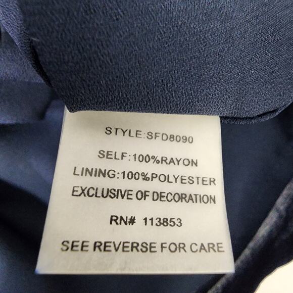 Market & Spruce Stitch Fix Women Mireille Embroidered Mini Dress Navy Size Small - Picture 11 of 12